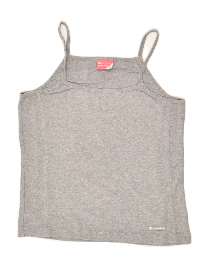CHAMPION Womens Cami Top UK 14 Large Grey | Vintage Champion | Thrift | Second-Hand Champion | Used Clothing | Messina Hembry 