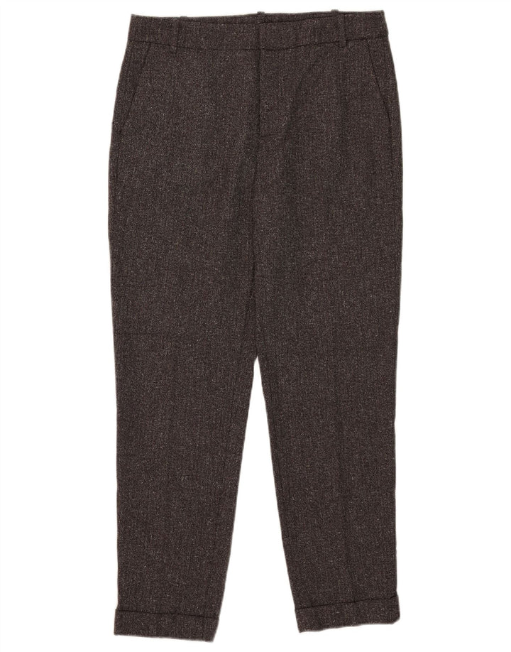 Pantaloni da abito slim da donna Zara medi W28 L27 marroni screziati