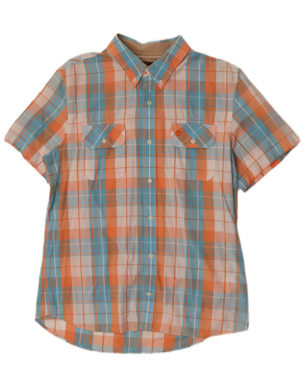 Camicia slim fit a maniche corte da uomo Timberland Earthkeepers, grande motivo a quadri blu