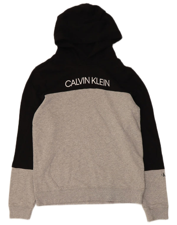 Felpa con cappuccio da donna Calvin Klein Jeans UK 12 Medium Black Colourblock