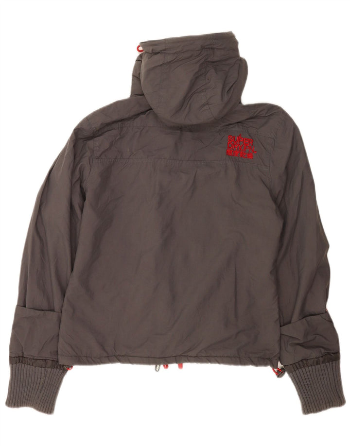 Giacca a vento con cappuccio da donna Superdry The Windcheater UK 14 Grigio medio