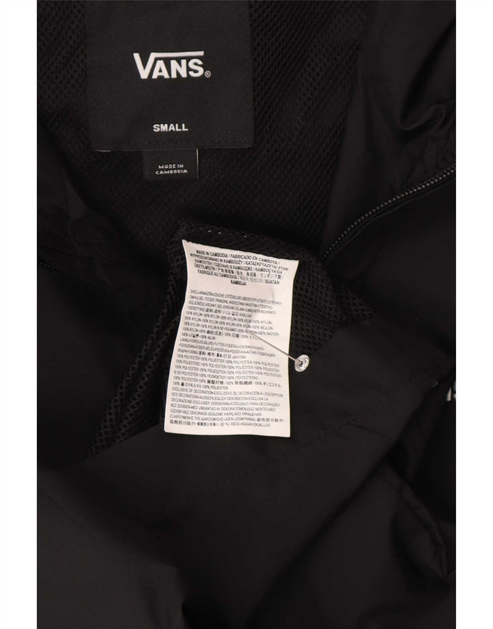 Giacca antipioggia da uomo con cappuccio grafico Vans UK 36 Small nylon geometrico nero