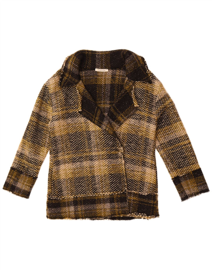 Please Giacca blazer aperta da donna UK 10 Piccolo plaid multicolore