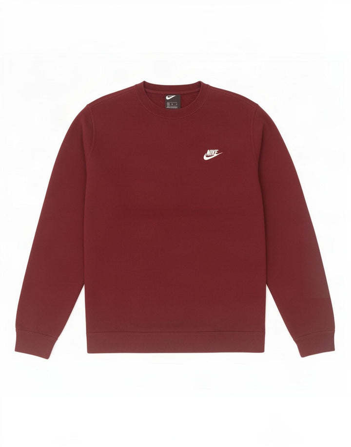 Felpa Nike da uomo in cotone bordeaux medio