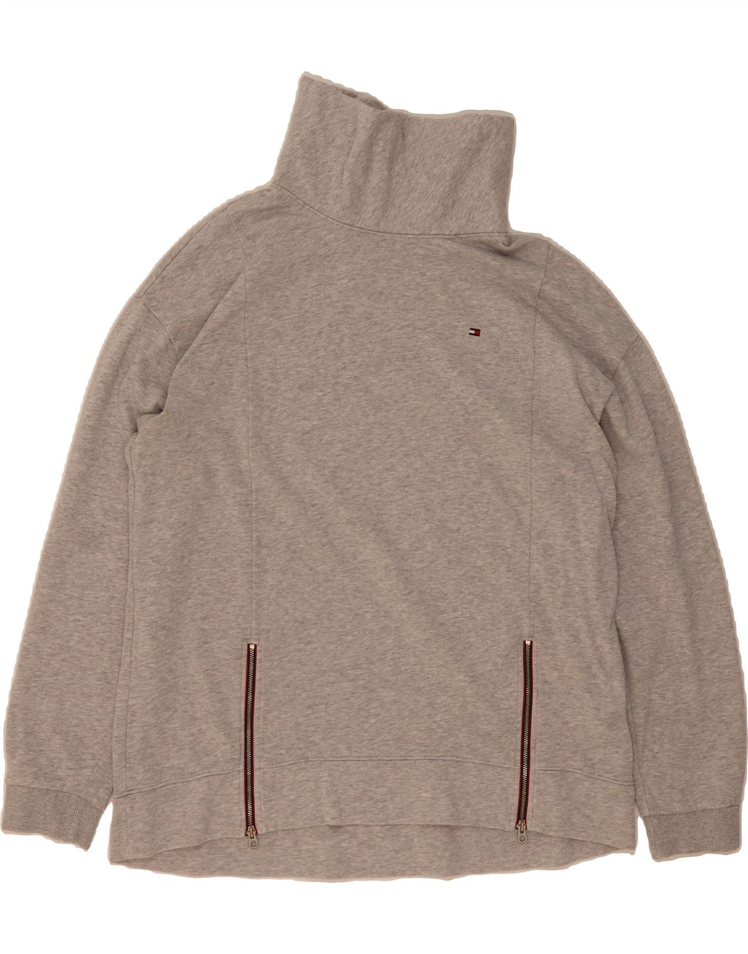 TOMMY HILFIGER Womens Sweatshirt Jumper UK 16 Large Grey Cotton Vintage Tommy Hilfiger and Second-Hand Tommy Hilfiger from Messina Hembry 