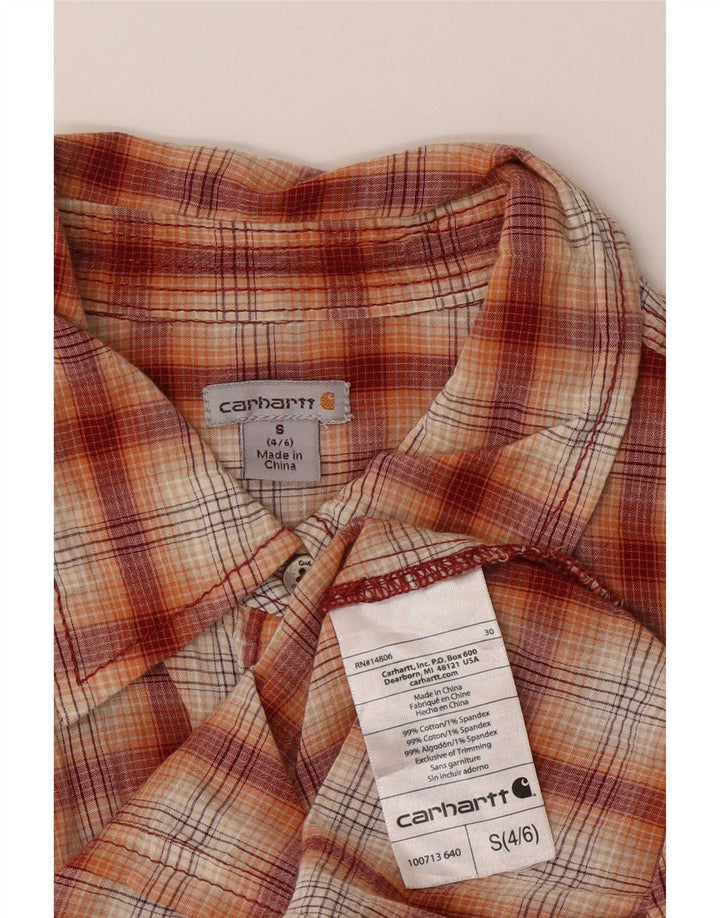 Camicia di flanella da donna Carhartt US 4/6 piccolo cotone a quadri rossi