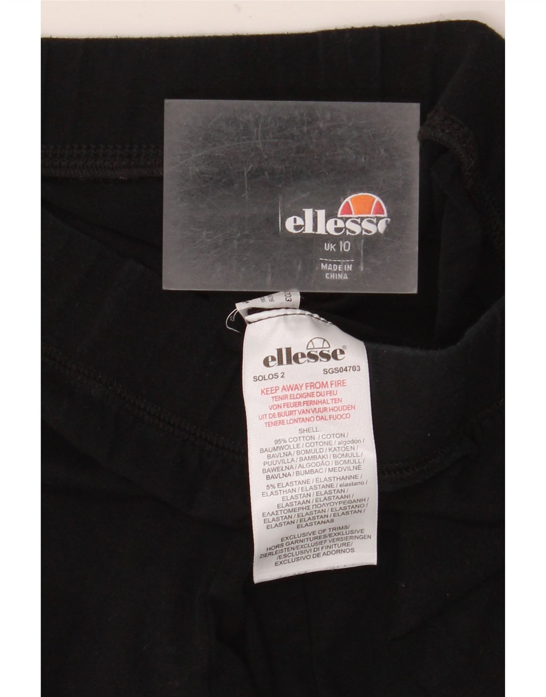 Leggings grafici da donna Ellesse UK 10 piccoli cotone nero