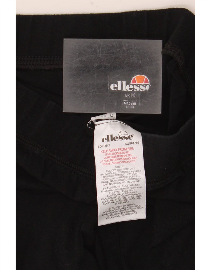 Leggings grafici da donna Ellesse UK 10 piccoli cotone nero