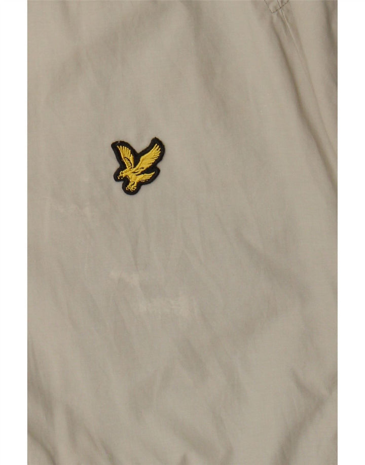 Giacca antipioggia con cappuccio da uomo Lyle & Scott UK 36 piccola in nylon beige