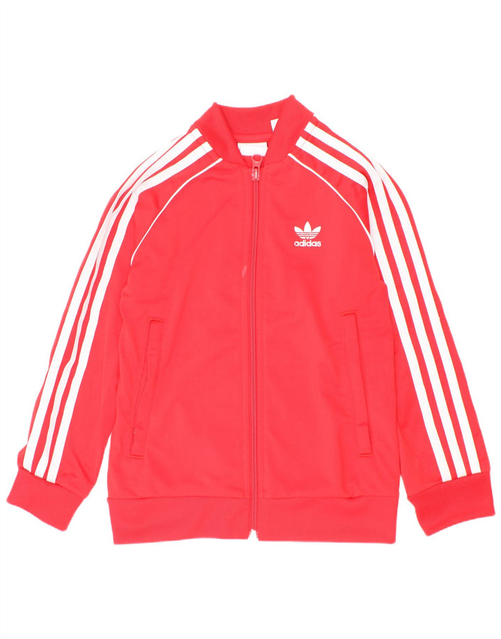 Giacca Top della tuta da ragazzo Adidas 6-7 anni in poliestere rosso