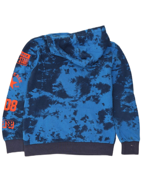 Felpa con cappuccio grafica per ragazzi Converse 12-13 anni grande in cotone tie dye blu