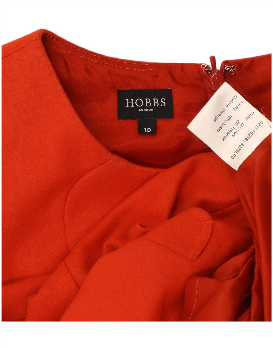 Abito tubino senza maniche da donna Hobbs UK 10 piccolo in lana rossa