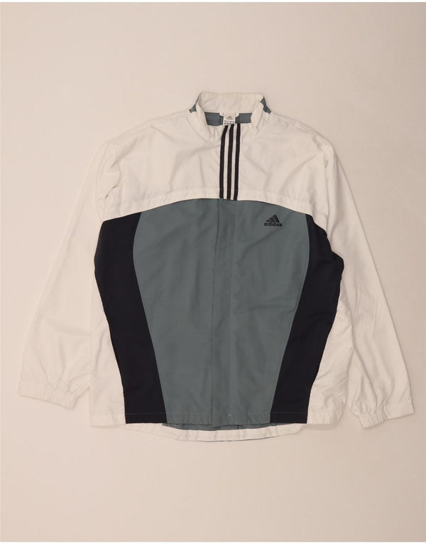 Giacca da tuta da uomo ADIDAS UK 46/48 XL Poliestere color block bianco