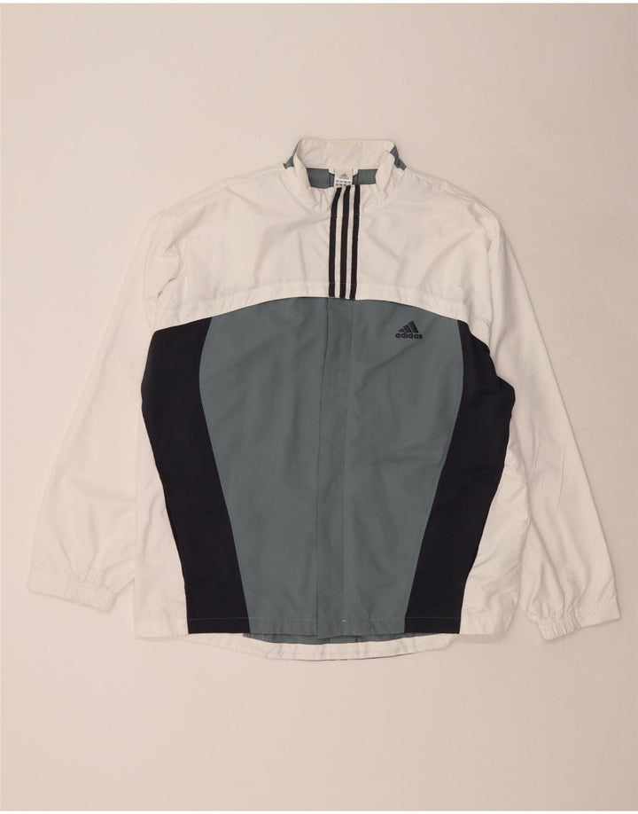 Giacca da tuta da uomo ADIDAS UK 46/48 XL Poliestere color block bianco
