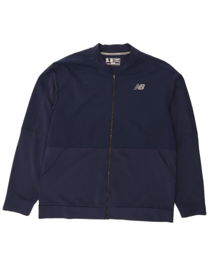 Giacca da ginnastica da uomo New Balance XL in poliestere blu navy
