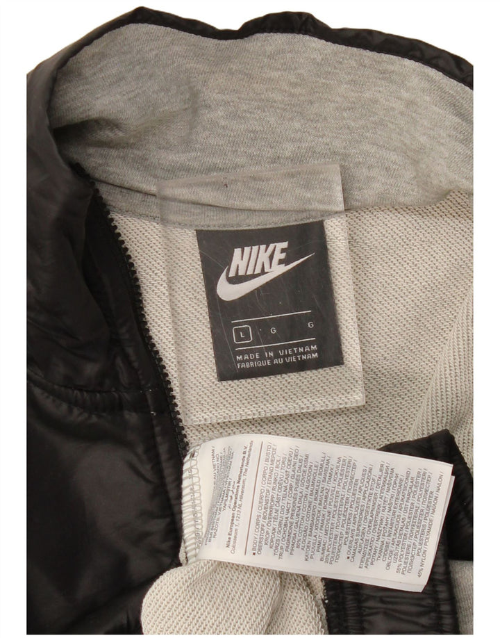 Felpa corta oversize da donna NIKE, maglione UK 16, grande, grigio, color block