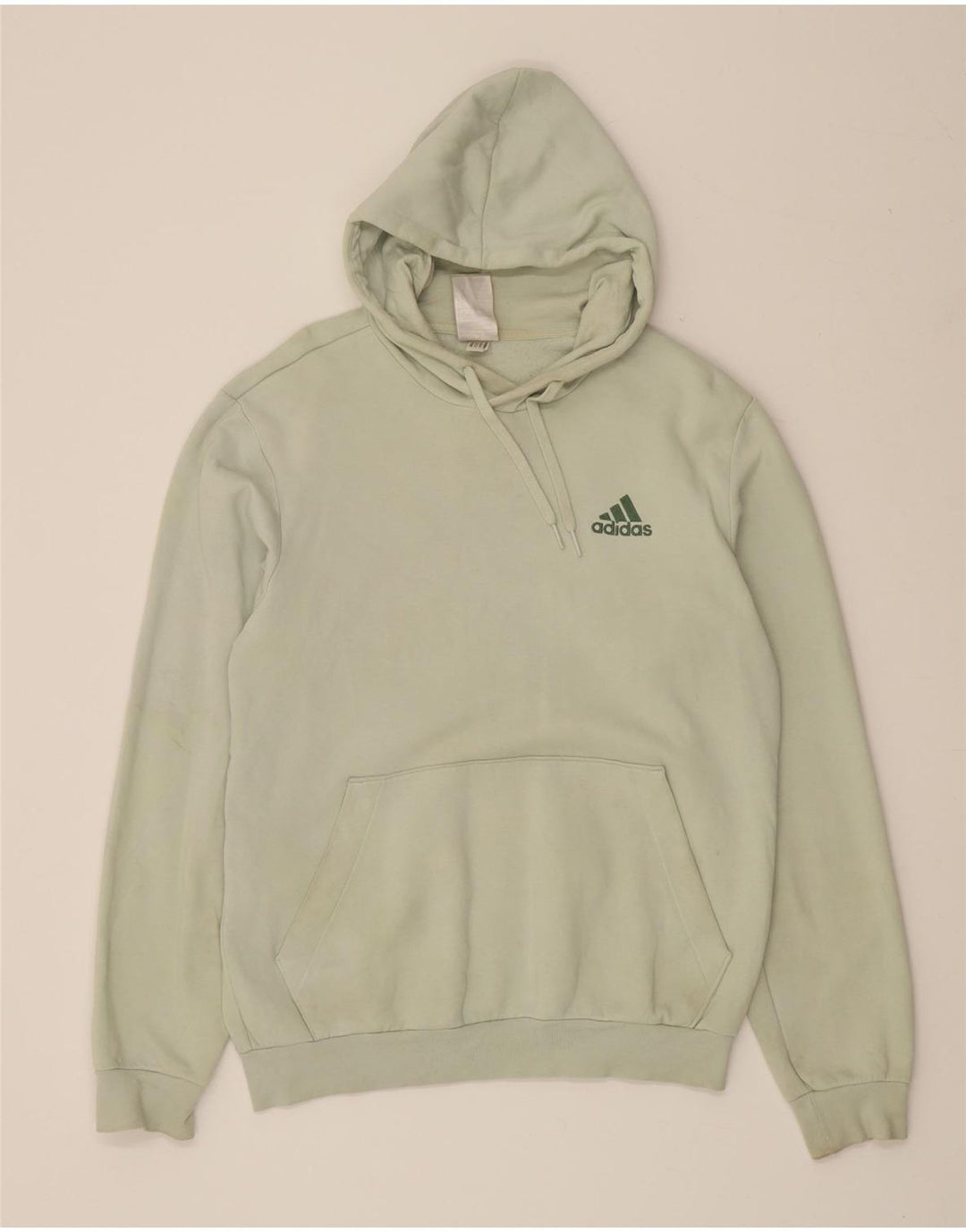 ADIDAS Mens Hoodie Jumper Small Green Cotton Vintage Adidas and Second-Hand Adidas from Messina Hembry 