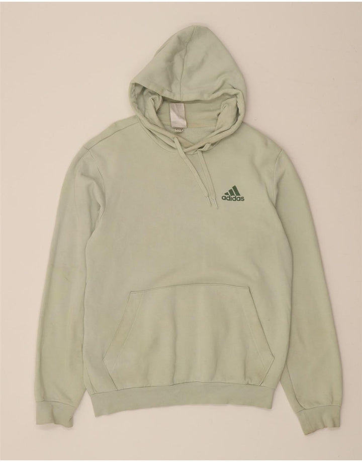 ADIDAS Mens Hoodie Jumper Small Green Cotton Vintage Adidas and Second-Hand Adidas from Messina Hembry 
