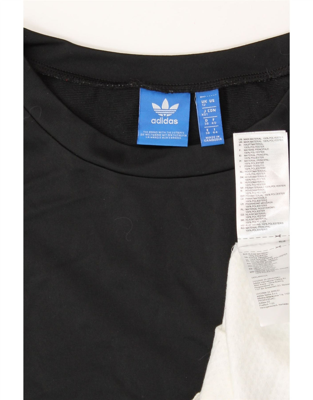 T-shirt da donna ADIDAS Top UK 12 Medium Black Poliestere color block
