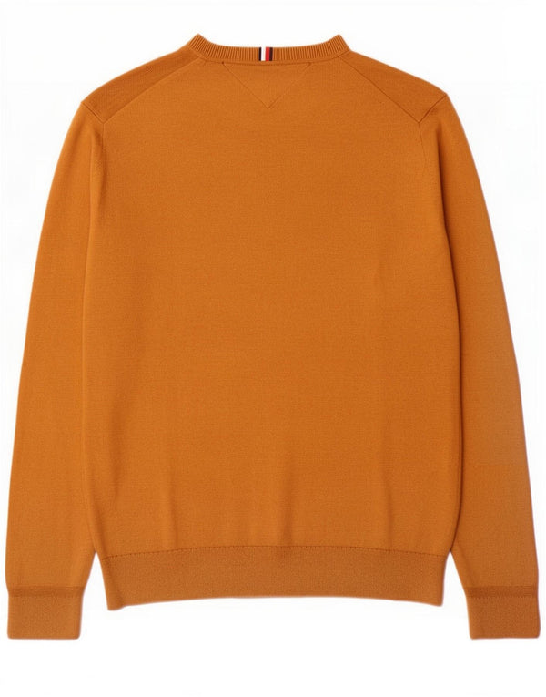 Maglione maglione con scollo a V da uomo Tommy Hilfiger XL in cotone beige