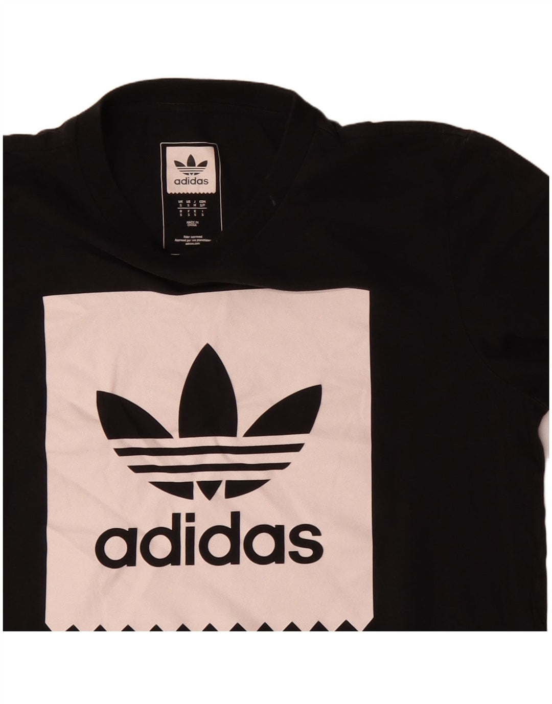 T-shirt grafica da uomo Adidas Top piccola in cotone nero