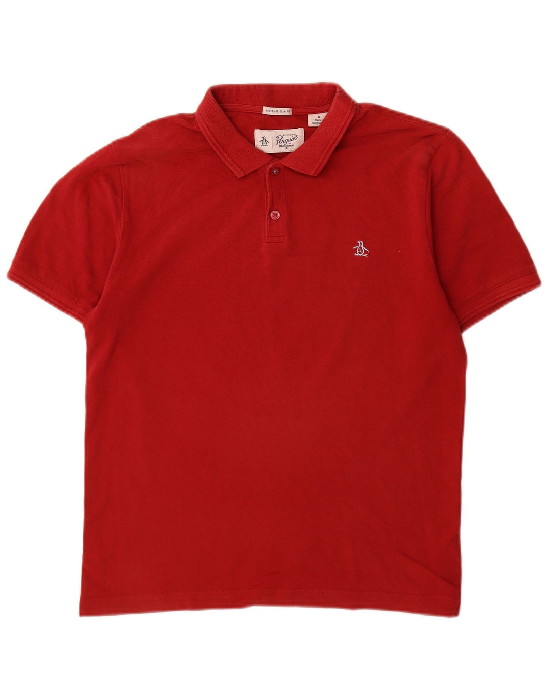 Polo da uomo Penguin Heritage slim fit in cotone rosso medio