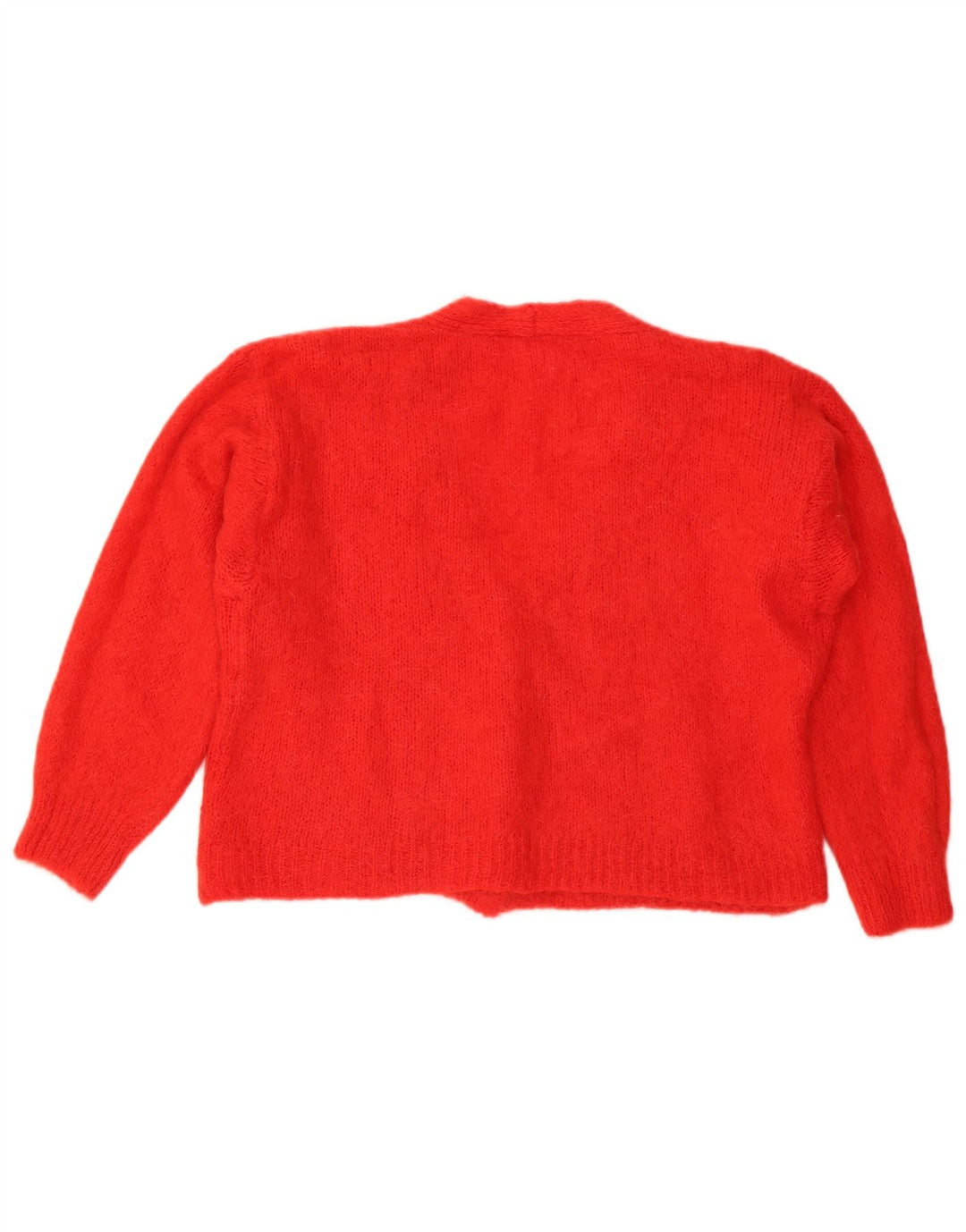 Maglione cardigan corto da donna vintage UK 16 grande rosso