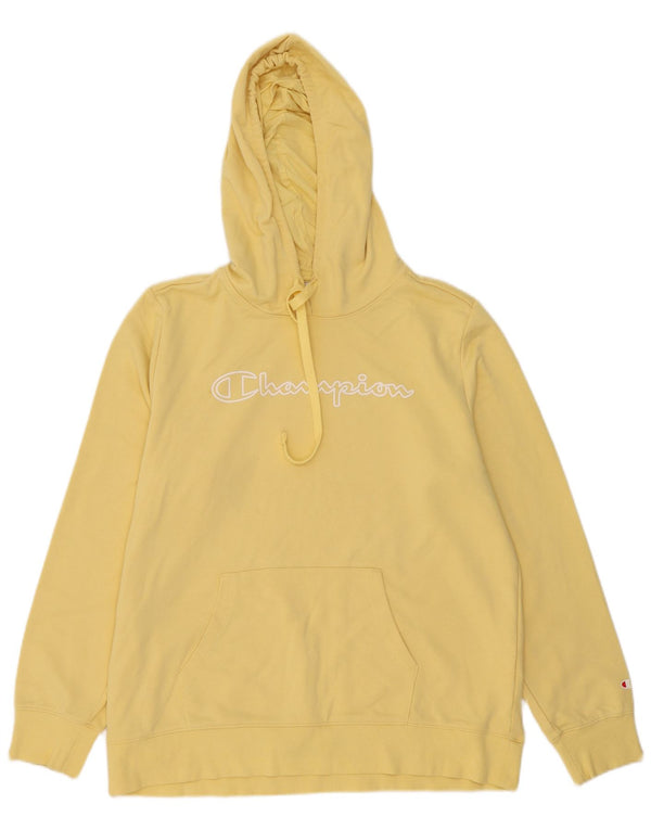 Felpa con cappuccio grafica da donna Champion UK 20 2XL cotone giallo