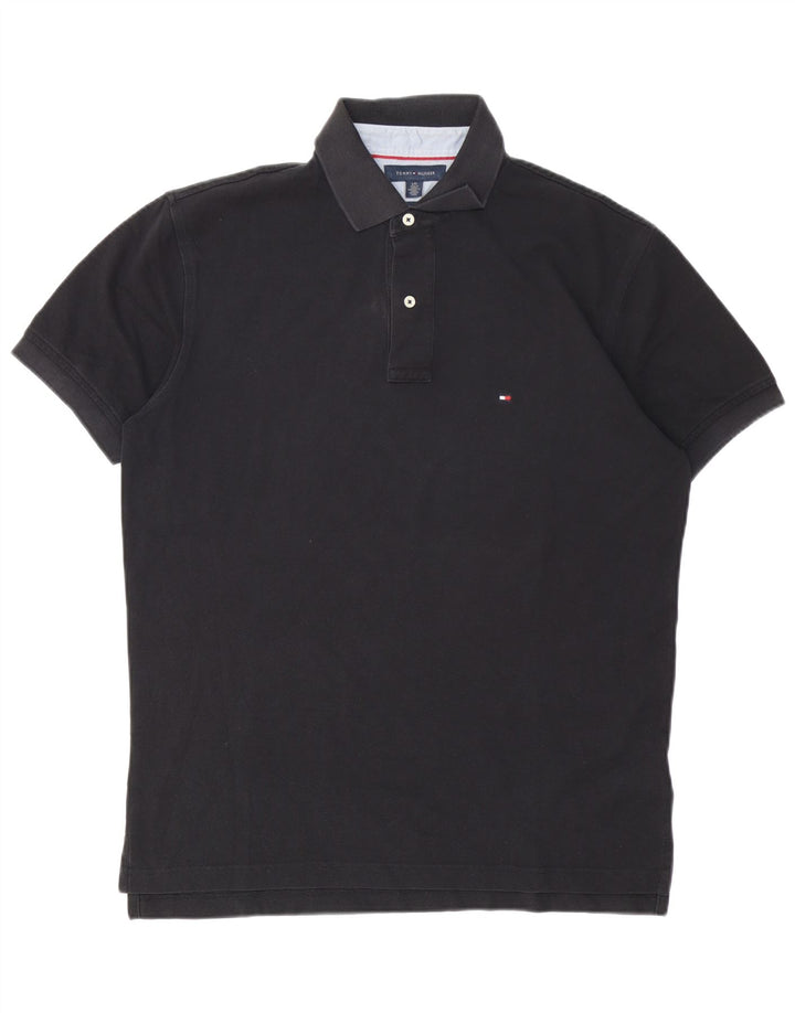 Polo da uomo Tommy Hilfiger grande in cotone nero