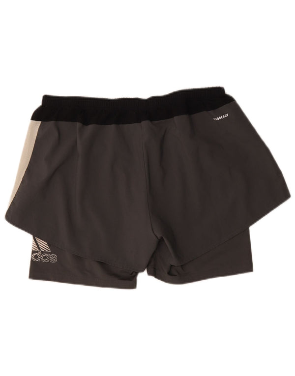 Pantaloncini sportivi Adidas Aeroready da donna UK 16/18 Large Grigio Colourblock