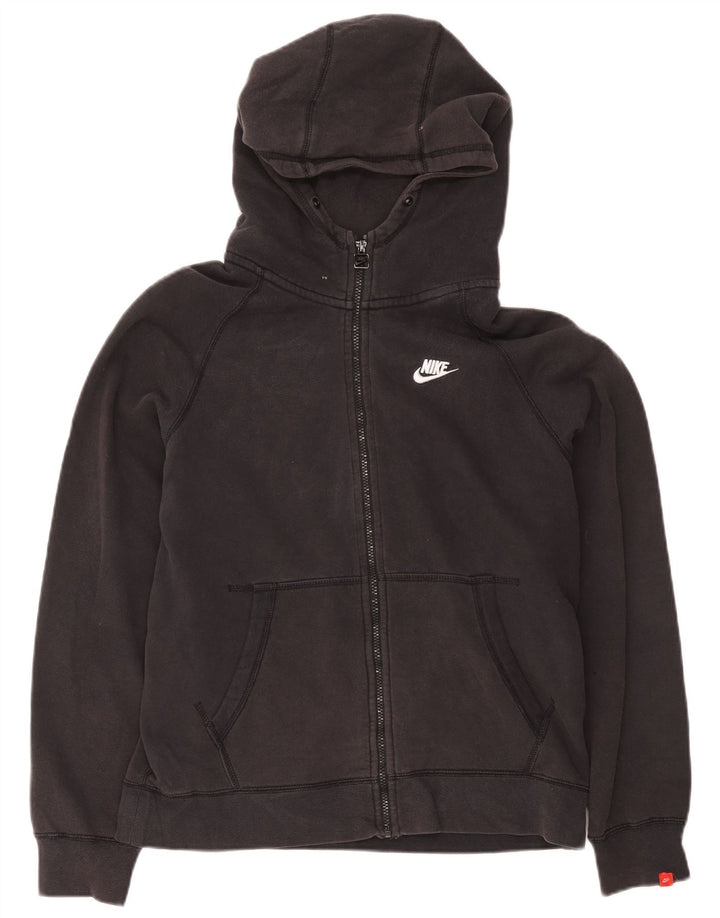 Felpa con cappuccio e zip Nike da uomo, grande, in cotone nero