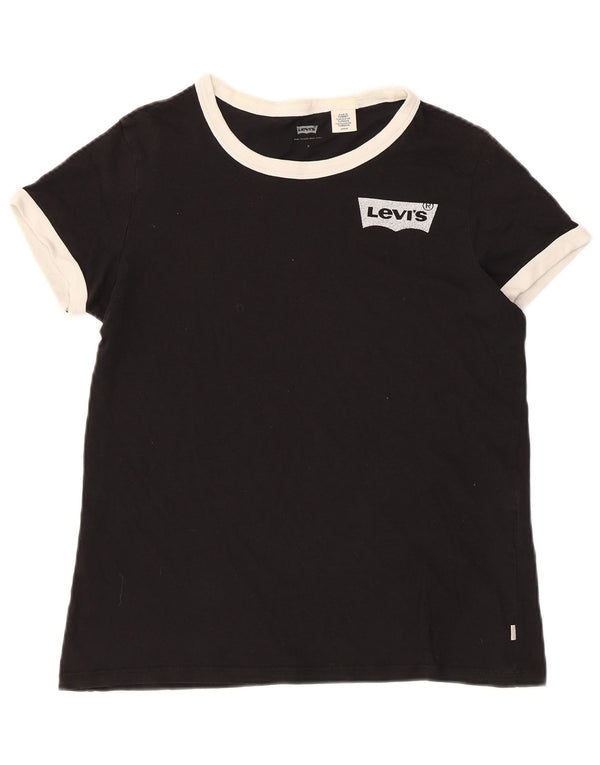 T-shirt da donna Levi's Top UK 10 Small in cotone color block nero