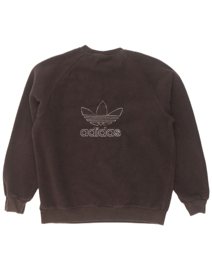 Maglione in pile grafico da uomo Adidas medio poliestere nero