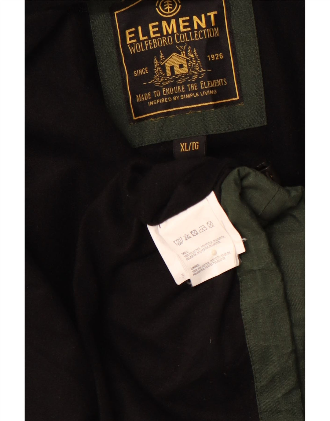 Giacca a vento con cappuccio da uomo ELEMENT UK 42 XL Poliestere kaki