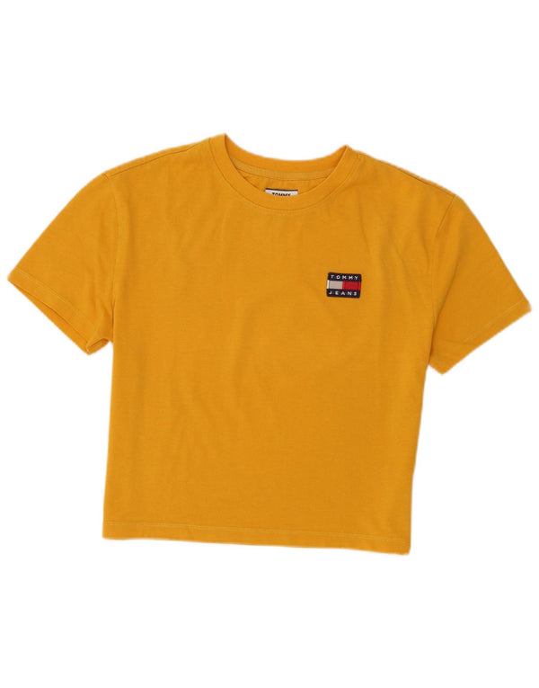 T-shirt corta da donna Tommy Hilfiger Top UK 6 XS cotone giallo