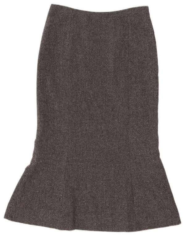 Gonna a tromba da donna Hobbs UK 10 piccola W28 lana grigia