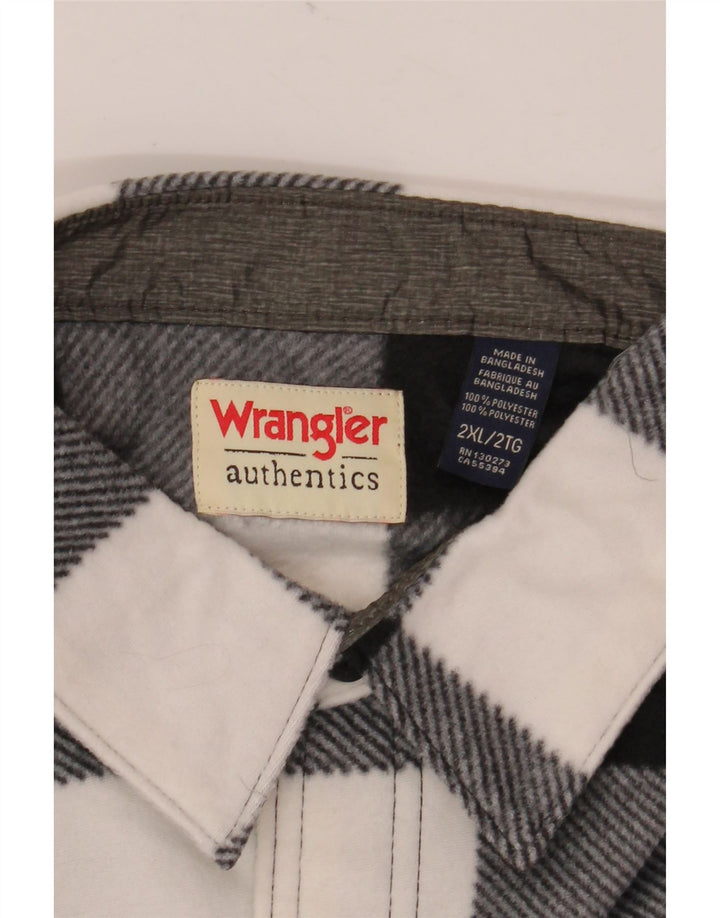 Camicia in pile da uomo Wrangler 2XL poliestere a quadretti nero