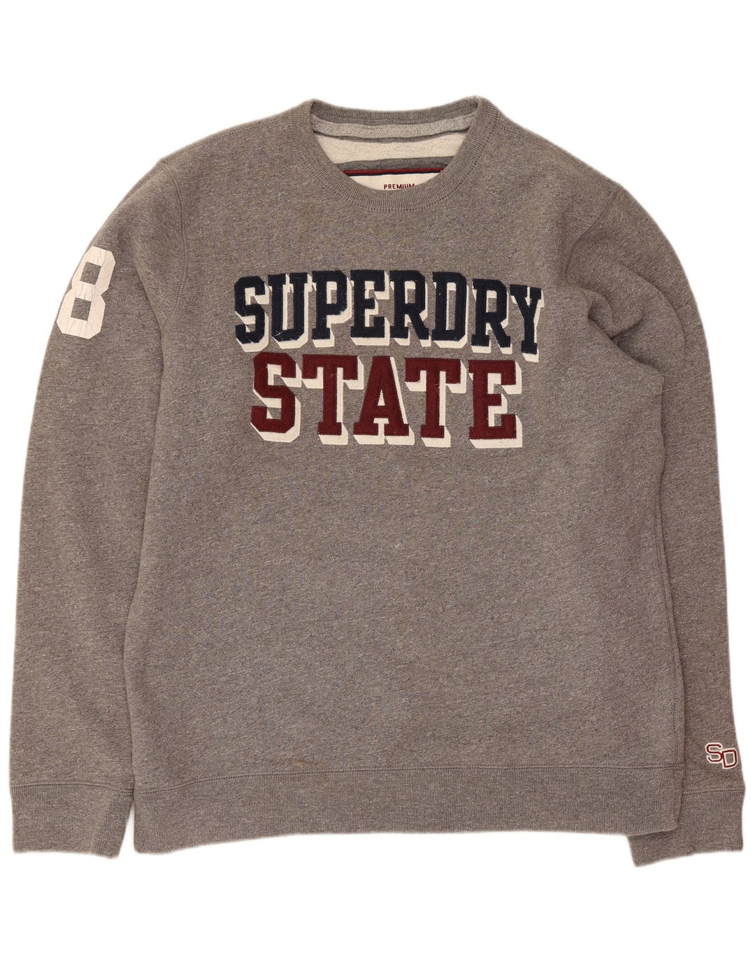Felpa grafica da uomo Superdry Maglione 2XL Cotone chiazzato grigio