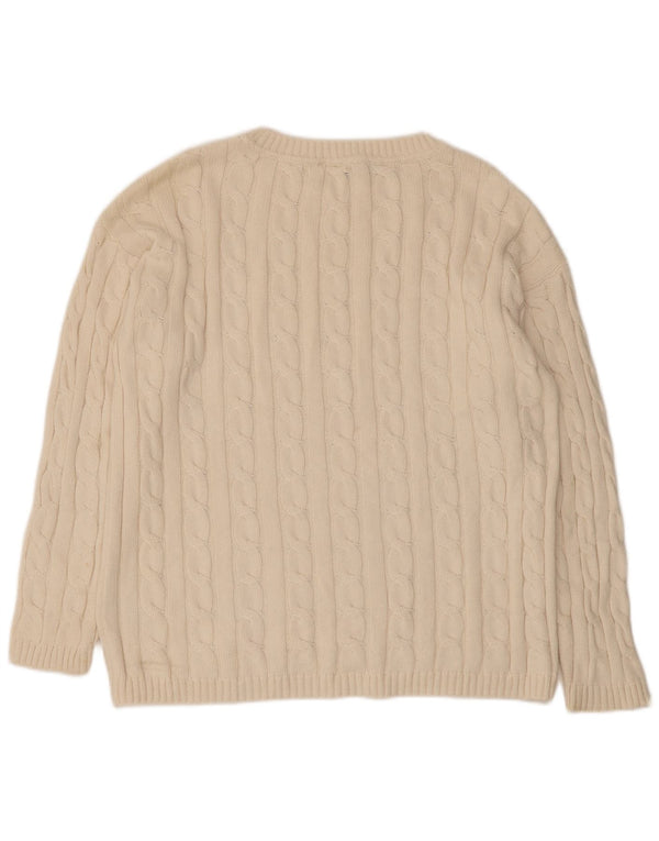 Crew Clothing Maglione da donna con collo a collo UK 14 Grande cotone bianco