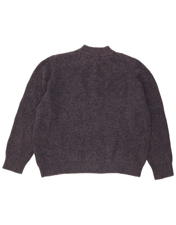 Maglione da uomo Eddie Bauer con collo a bottoni, grande cotone screziato blu navy