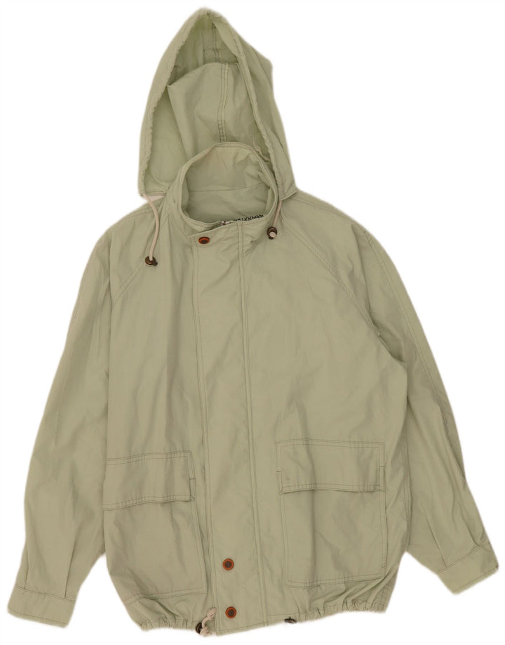 Giubbotto bomber con cappuccio vintage da uomo UK 42 XL poliestere verde