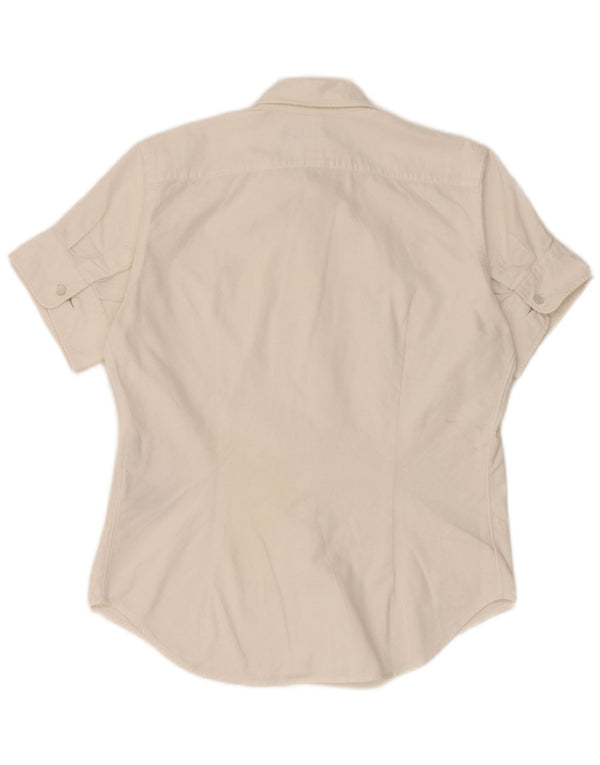 Camicia a maniche corte da donna Ralph Lauren US 10 Large in cotone bianco
