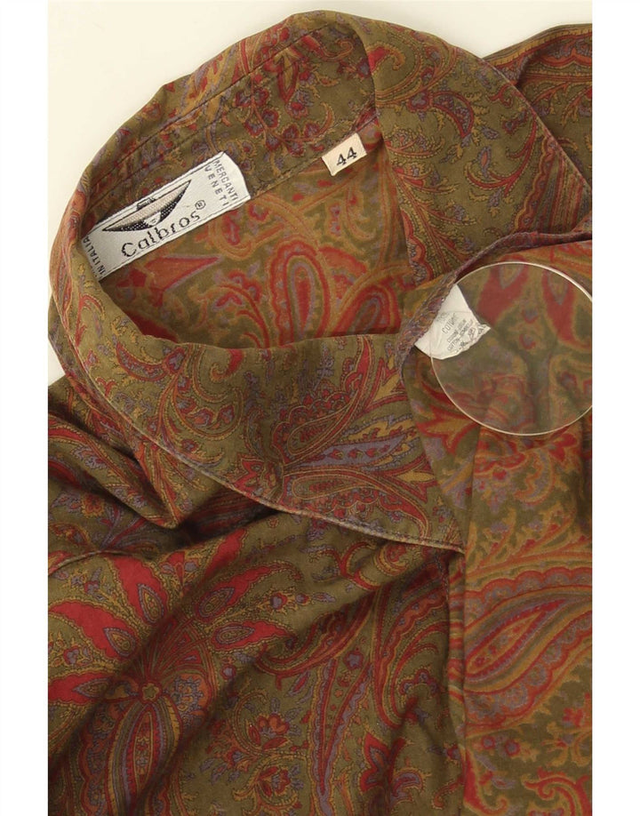 Camicia pullover oversize da donna Calbros IT 44 cotone Paisley medio kaki