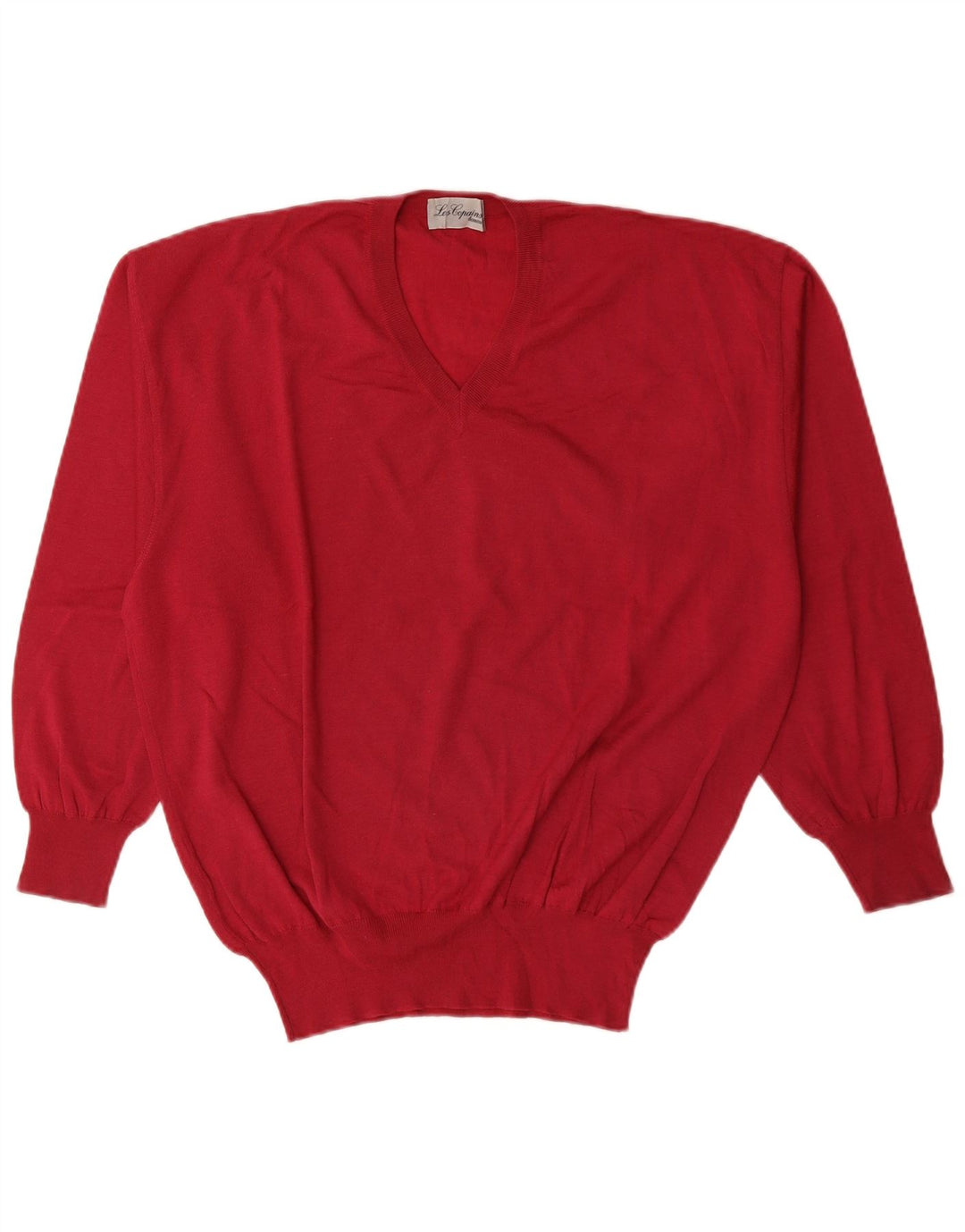 Maglione da uomo con scollo a V Les Copains IT 50 rosso medio
