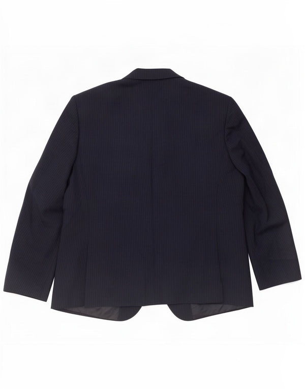Giacca blazer corta da uomo Marks & Spencer UK 46 3XL Gessato blu navy