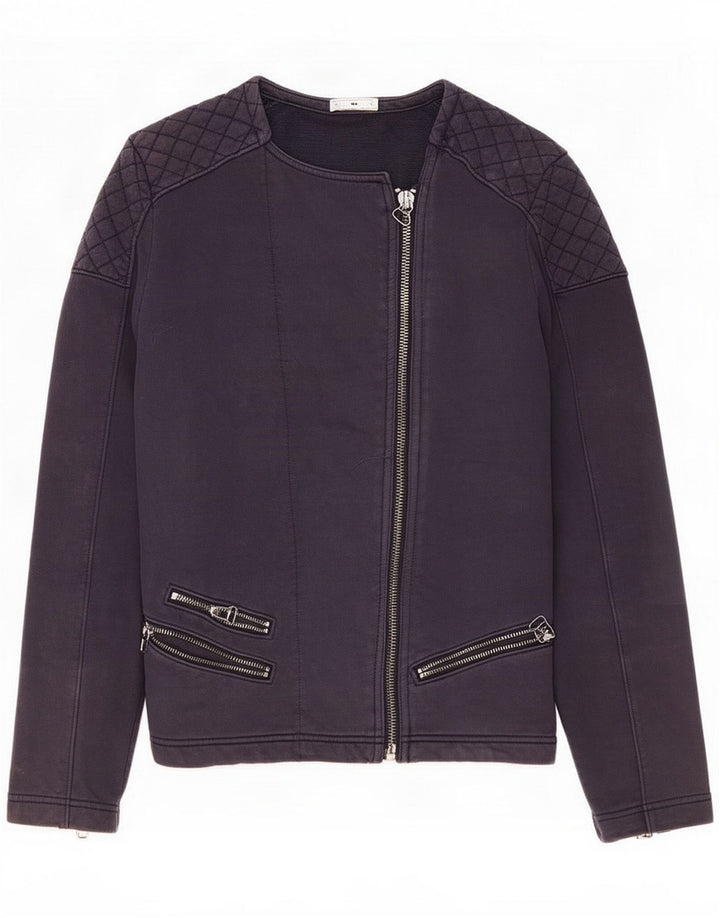 Gap Giacca da motociclista da donna UK 10 Small Blu navy in cotone