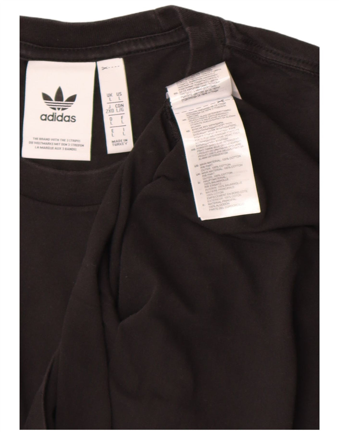 T-shirt Adidas da uomo Top Large in cotone nero
