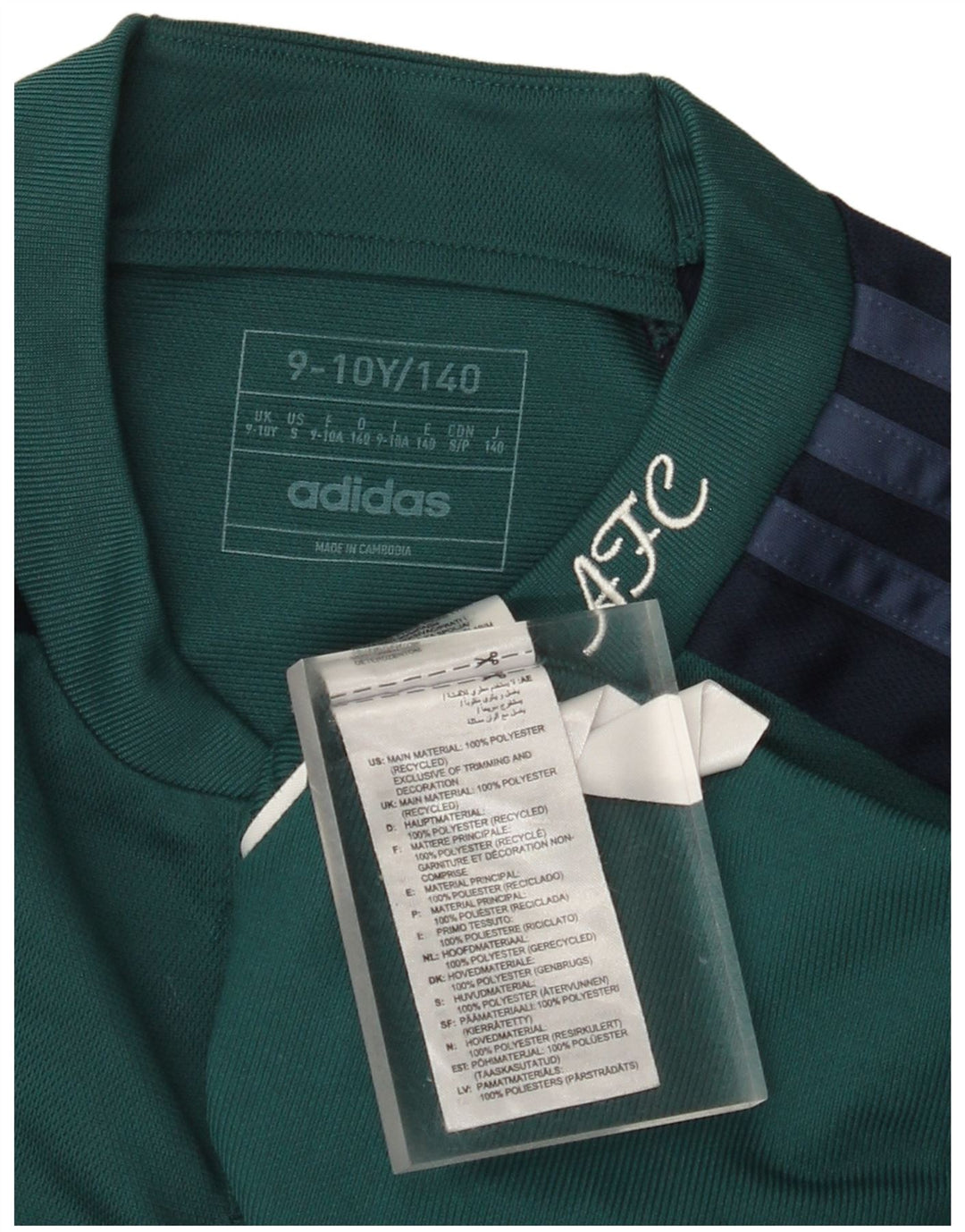 T-shirt grafica ADIDAS per ragazzi Fly Emirates 9-10 anni color block verde