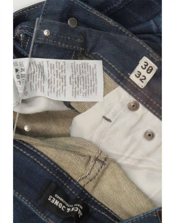JACK & JONES Mens Tim Slim Jeans W30 L25 Navy Blue Cotton Vintage Jack & Jones and Second-Hand Jack & Jones from Messina Hembry 