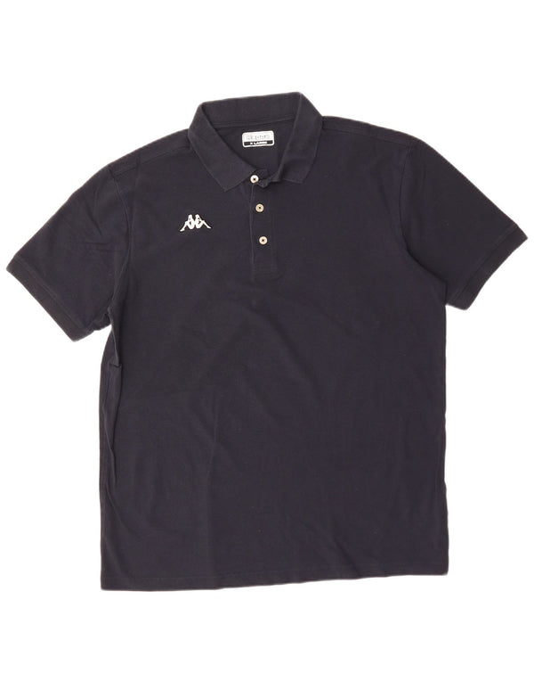 Polo Kappa da uomo XL in cotone blu navy
